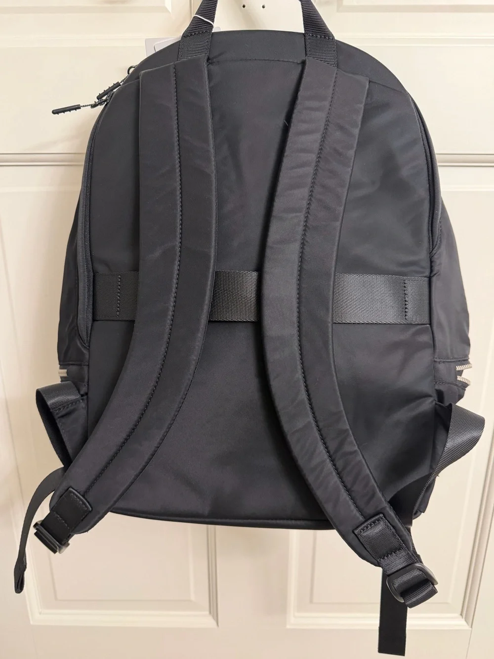 lululemon athletica Black Nylon Backpack with Silver Zippers